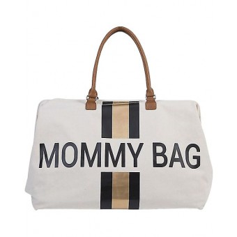 Mommy Bag Borsa Fasciatoio - 55x30x40 cm - Righe Nero/Oro